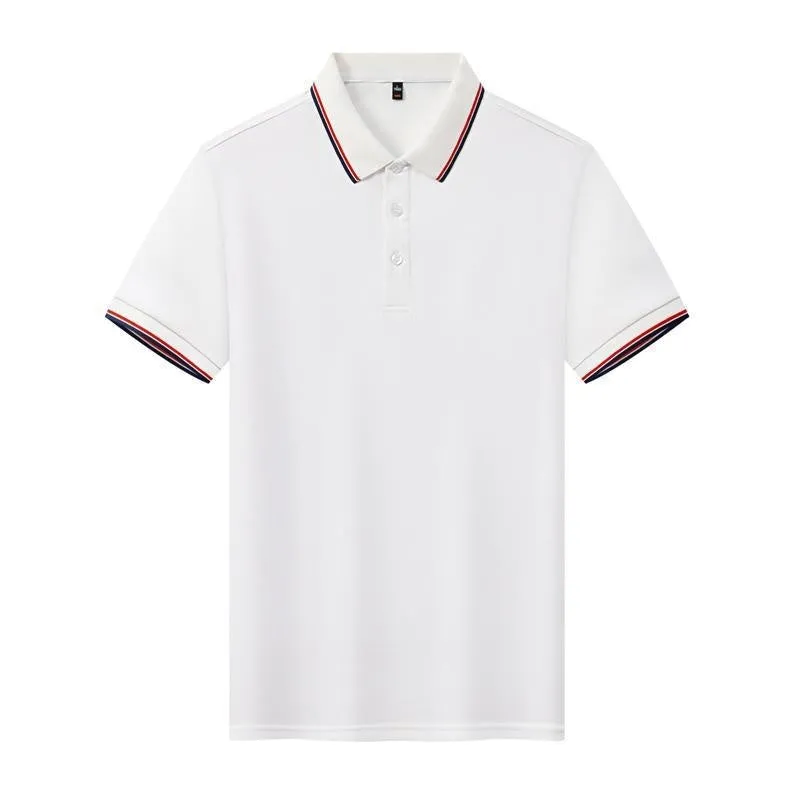 Ice Ion lapel short sleeve polo shirt in navy blue, straight fit, nylon polyester blend