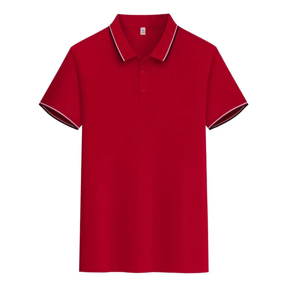 A pure cotton polo shirt with a lapel collar and short sleeves, shown in a light blue colour.