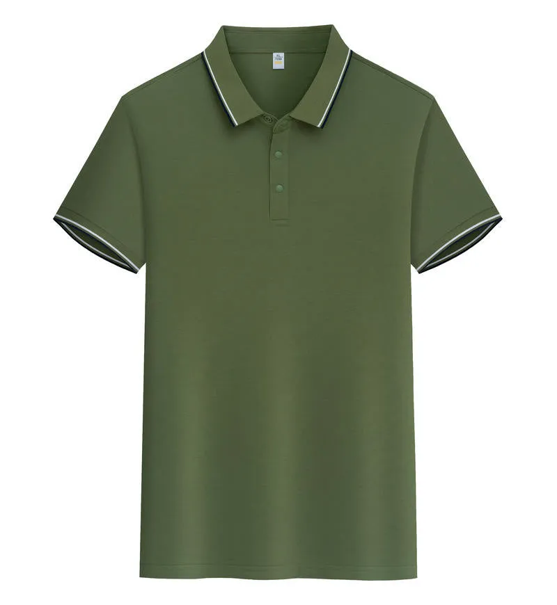 A pure cotton polo shirt with a lapel collar and short sleeves, shown in a light blue colour.