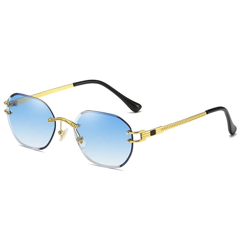 Gold frame sunglasses with gradient lens in various colour options showing front view