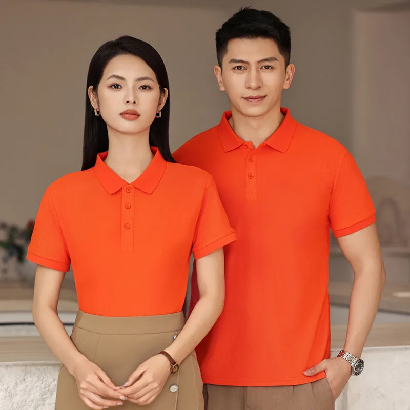 Summer polo shirt in long-staple cotton with side slit design, shown in sapphire blue colour