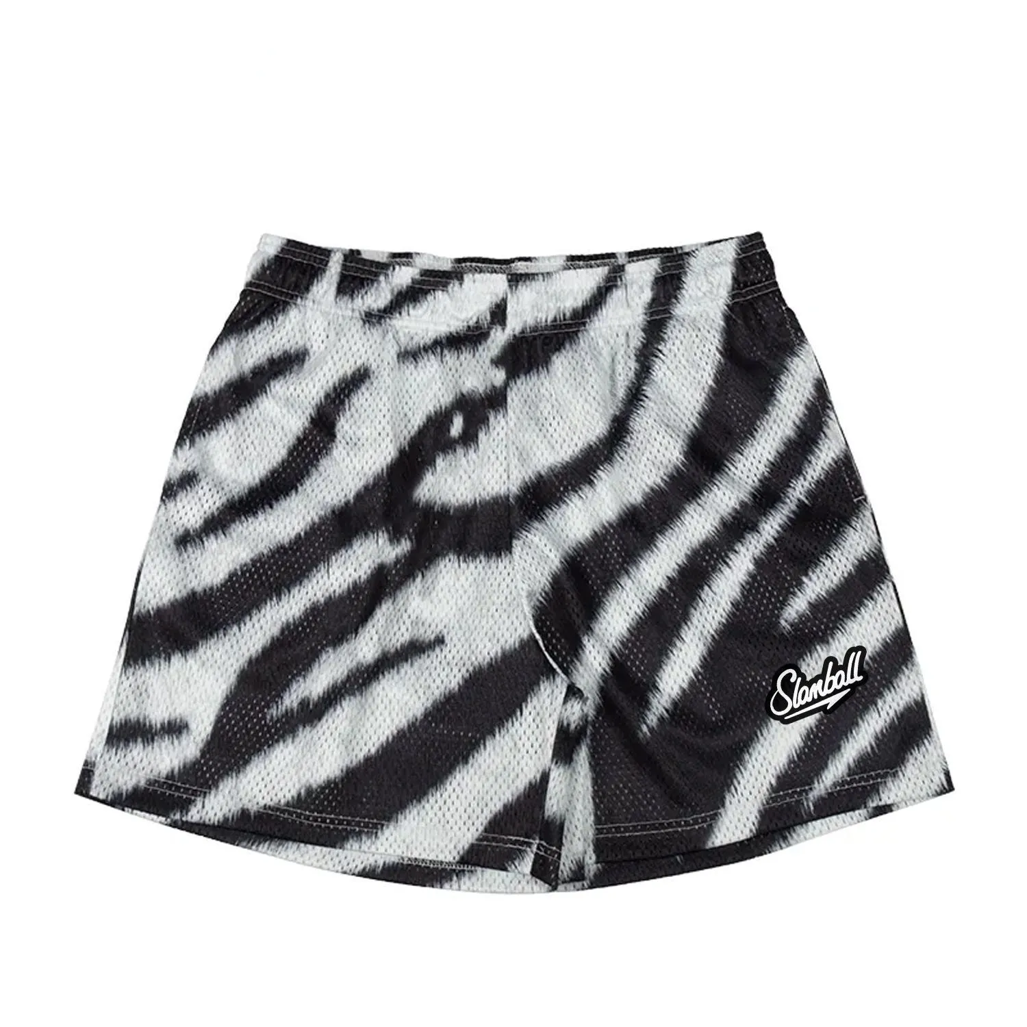 Men's leopard print fitness training shorts made from quick-drying polyester fabric