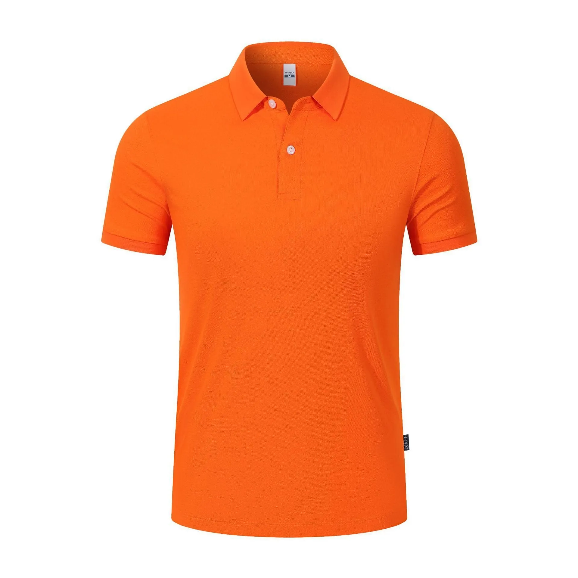 Men's light blue cotton ice silk polo shirt with an asymmetric lapel and short sleeves.
