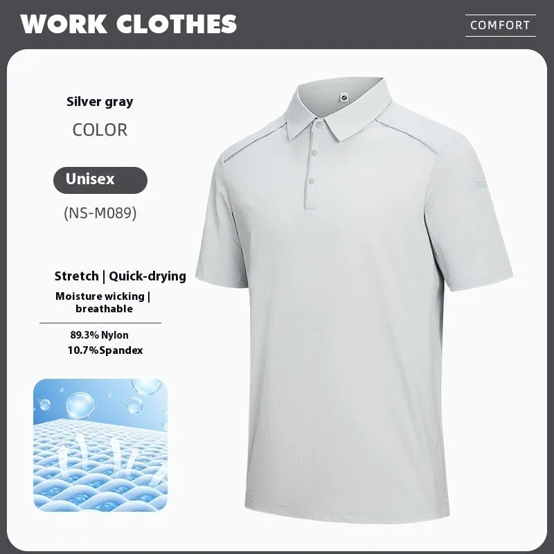 Men's quick-drying polo shirt short sleeve summer top in solid colours with regular fit