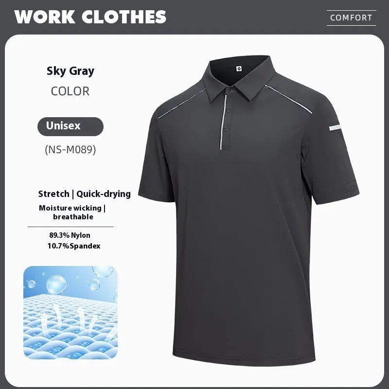 Men's quick-drying polo shirt short sleeve summer top in solid colours with regular fit