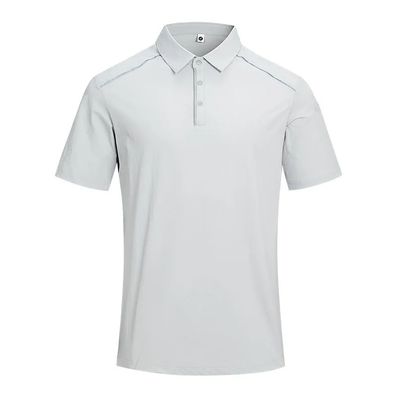 Men's quick-drying polo shirt short sleeve summer top in solid colours with regular fit