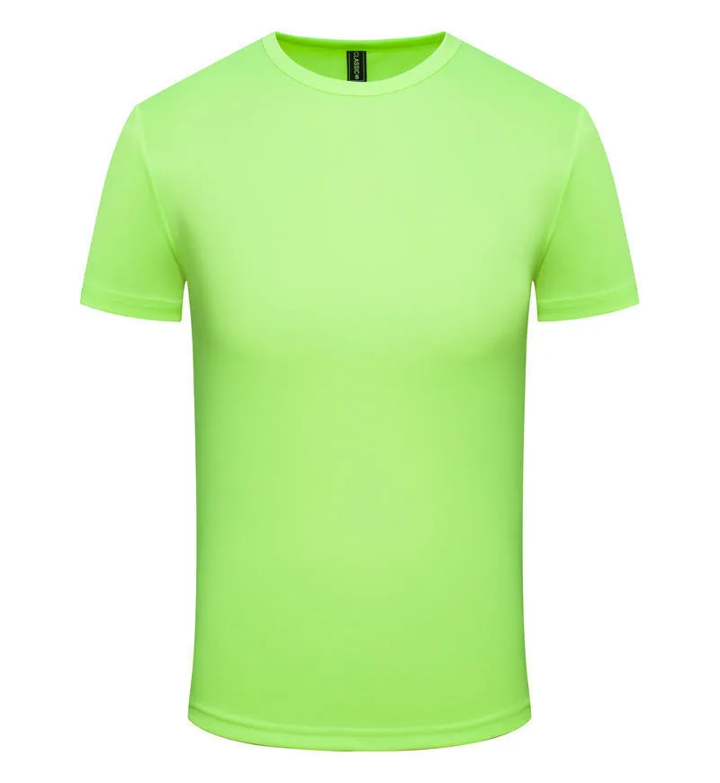 Men's quick-drying summer T-shirt in nylon polyester blend available in eight colours including fluorescent green