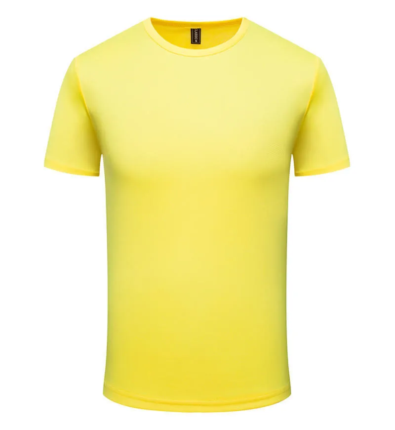 Men's quick-drying summer T-shirt in nylon polyester blend available in eight colours including fluorescent green
