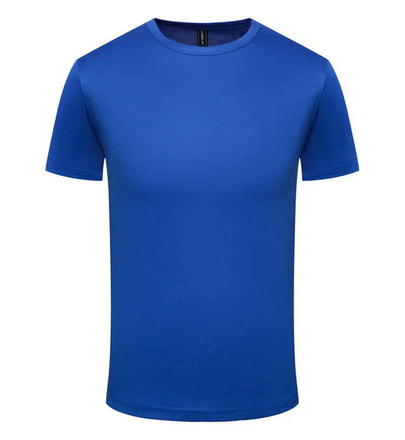 Men's quick-drying summer T-shirt in nylon polyester blend available in eight colours including fluorescent green