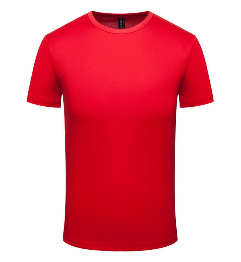 Men's quick-drying summer T-shirt in nylon polyester blend available in eight colours including fluorescent green