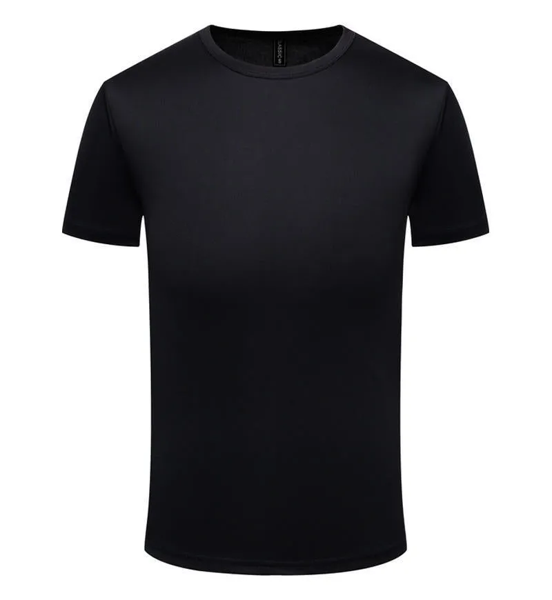 Men's quick-drying summer T-shirt in nylon polyester blend available in eight colours including fluorescent green