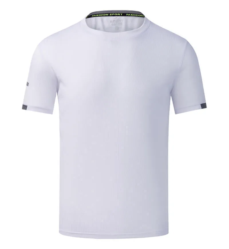 Men's solid colour quick-drying ice silk shirt with short sleeves for summer sports and leisure wear