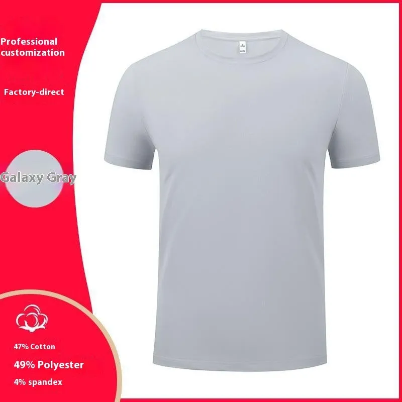 Washed cotton beaded round neck short sleeve t-shirt in a straight cut, shown in a solid colour.