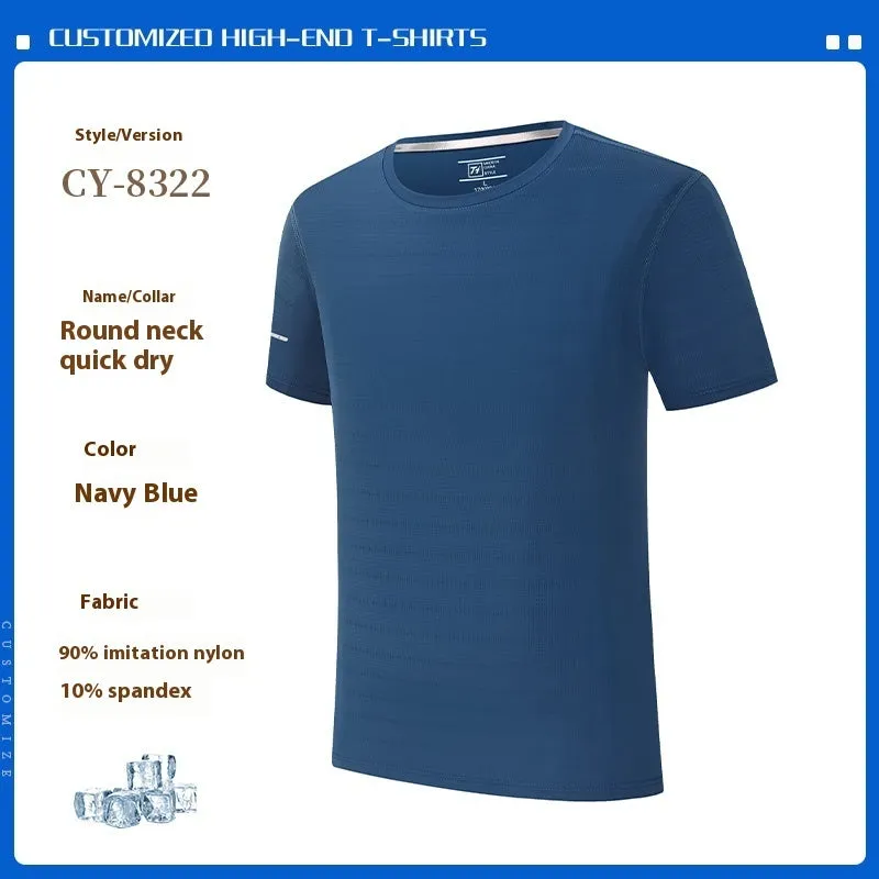 Man wearing a solid colour short sleeve work T-shirt with waterproof and oil-proof properties.