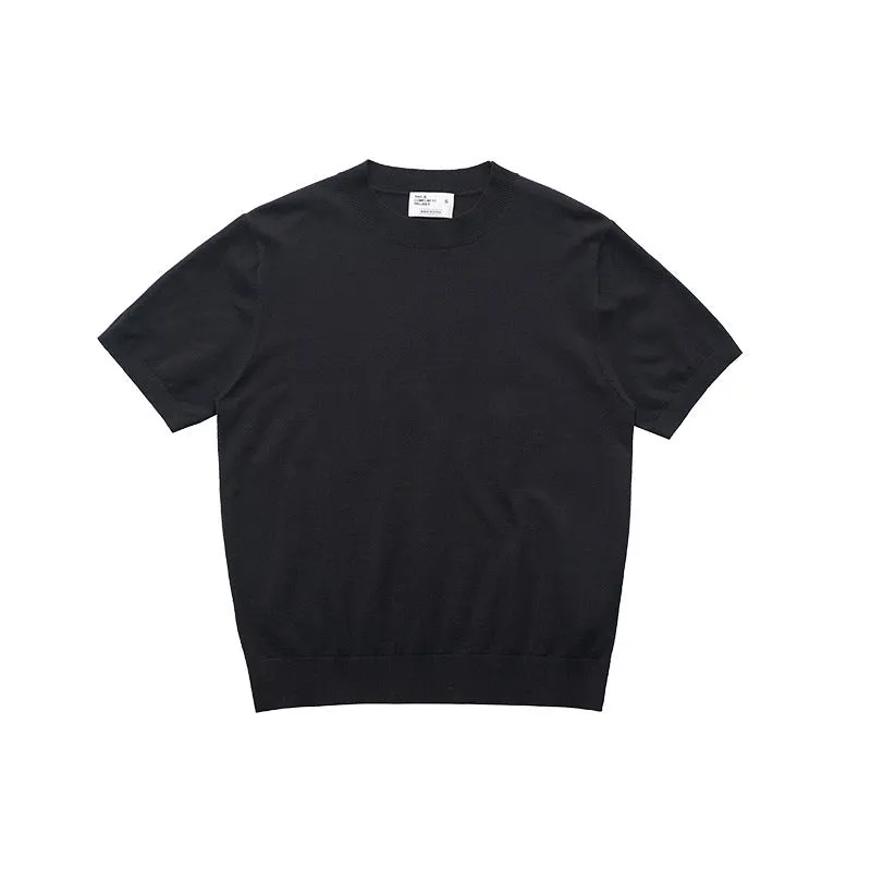 Fanio short-sleeved velvet T-shirt in black, milky white, or grey colour, showing front design and fabric texture.