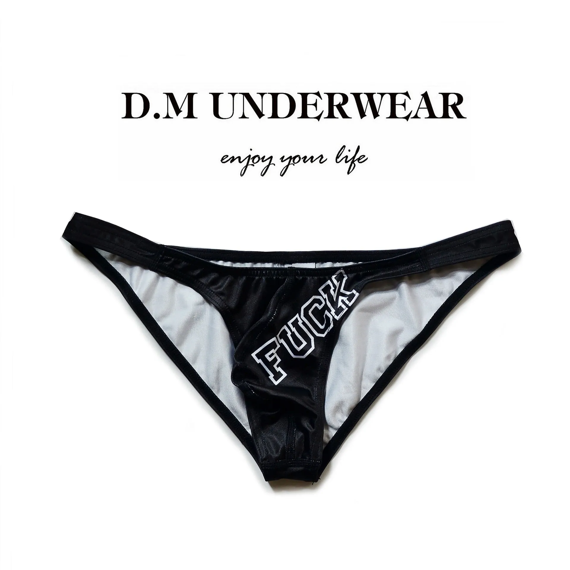 Low waist triangle shorts in black, white, or orange colours for couple wear