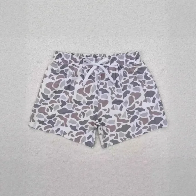 Children's straight-leg sports casual shorts in polyester, shown in one of six available colours.