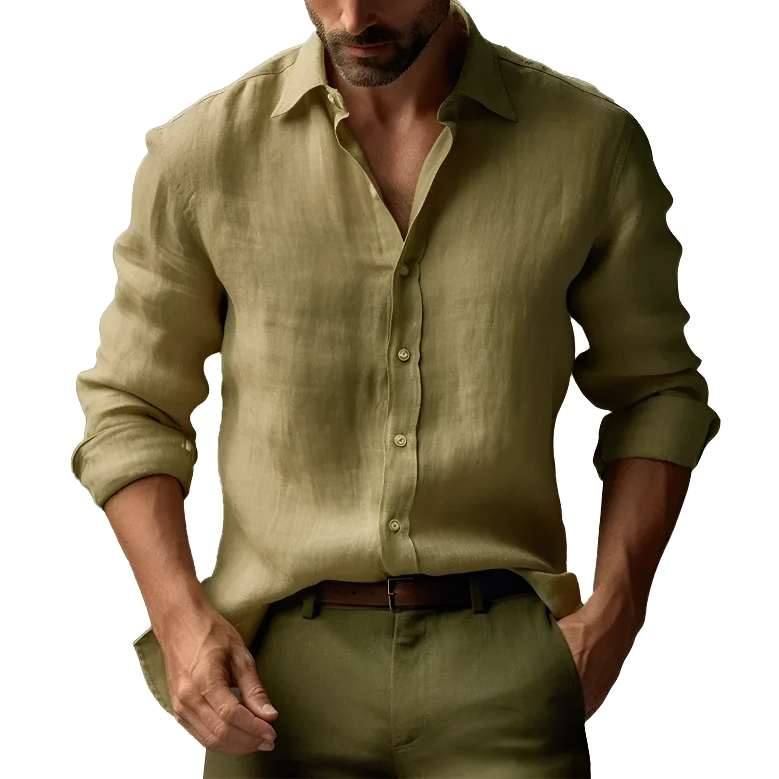 Men's floral digital print shirt in cardigan style with extended sizing options