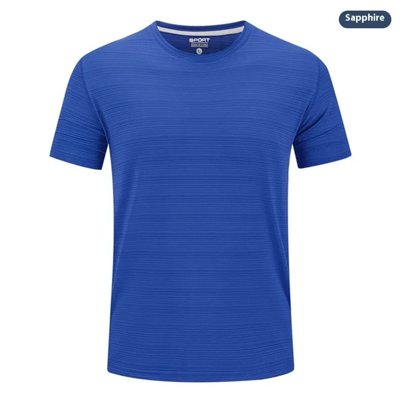 Crystal Silk round neck T-shirt in solid colour with quick-drying spandex fabric for leisure wear