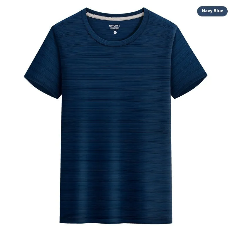 Crystal Silk round neck T-shirt in solid colour with quick-drying spandex fabric for leisure wear