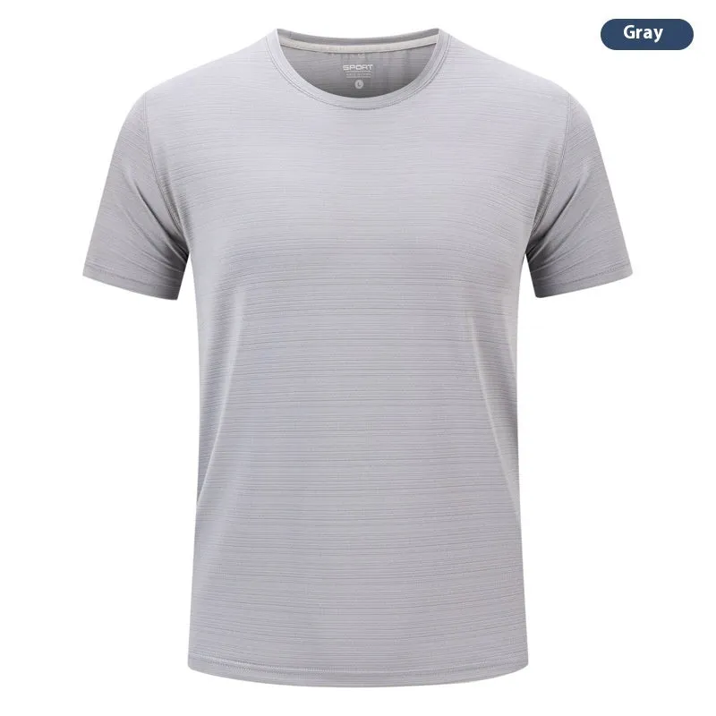 Crystal Silk round neck T-shirt in solid colour with quick-drying spandex fabric for leisure wear