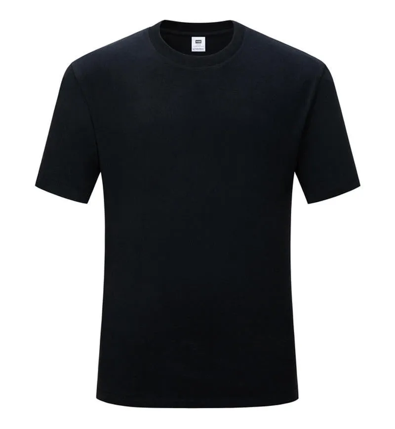 Men's cotton blank t-shirt in slim fit with short sleeves, solid black or white colour options