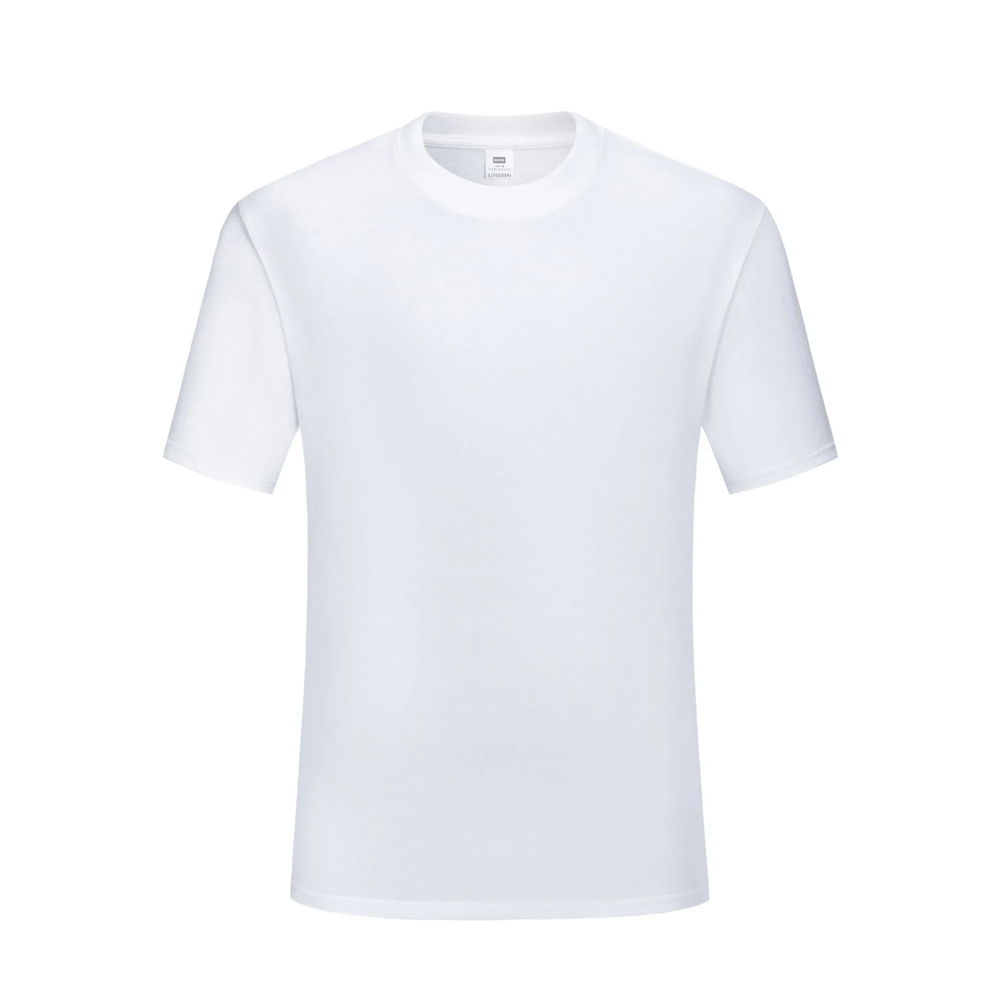 Men's black and white pure cotton loose fit round neck T-shirt showing front view