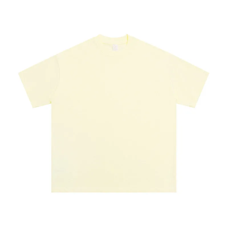 Man wearing loose fit cotton pullover T-shirt in apricot colour with half sleeves