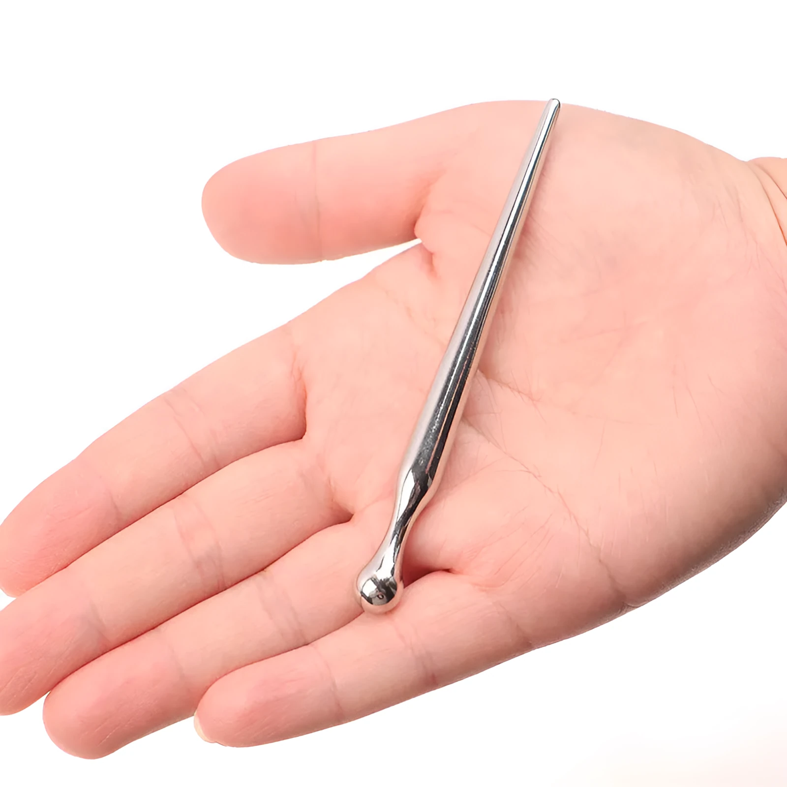 Metal round beads urethral horse eye stick stimulation plug in silver colour on surface