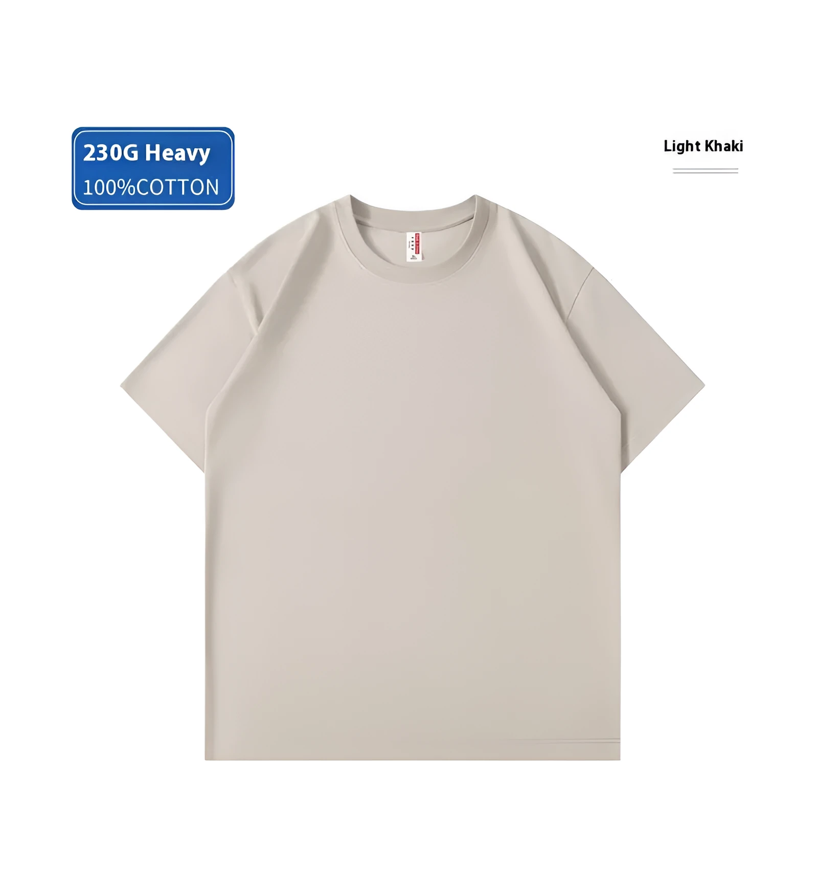 Heavy cotton loose-fit T-shirt in a solid colour, shown in short sleeve pullover style.