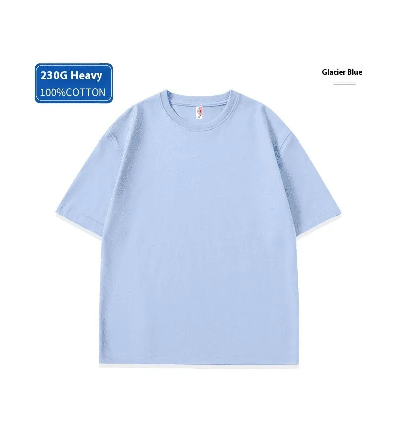 Heavy cotton loose-fit T-shirt in a solid colour, shown in short sleeve pullover style.