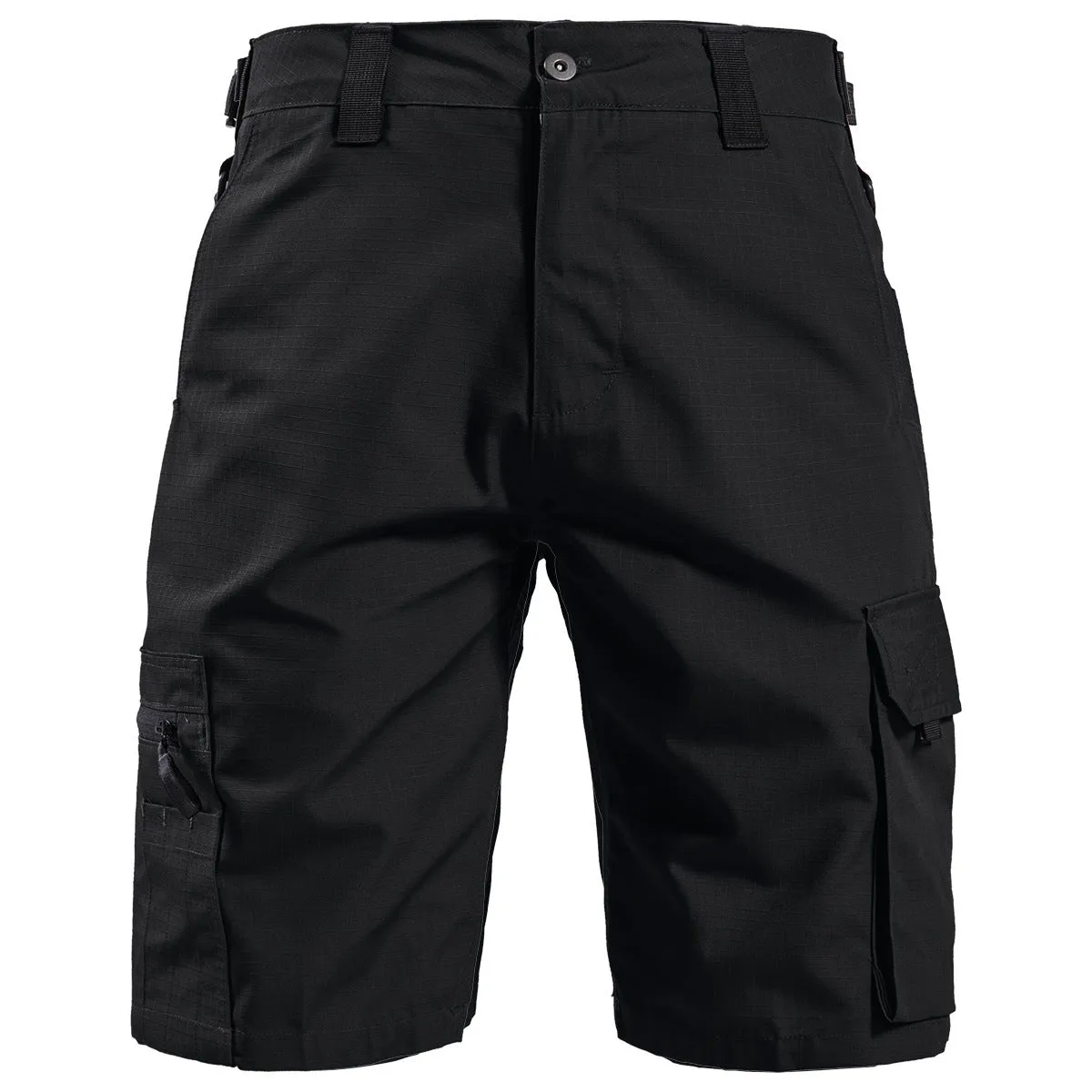 Tactical cargo shorts in straight-leg sports style with camouflage Army Green option