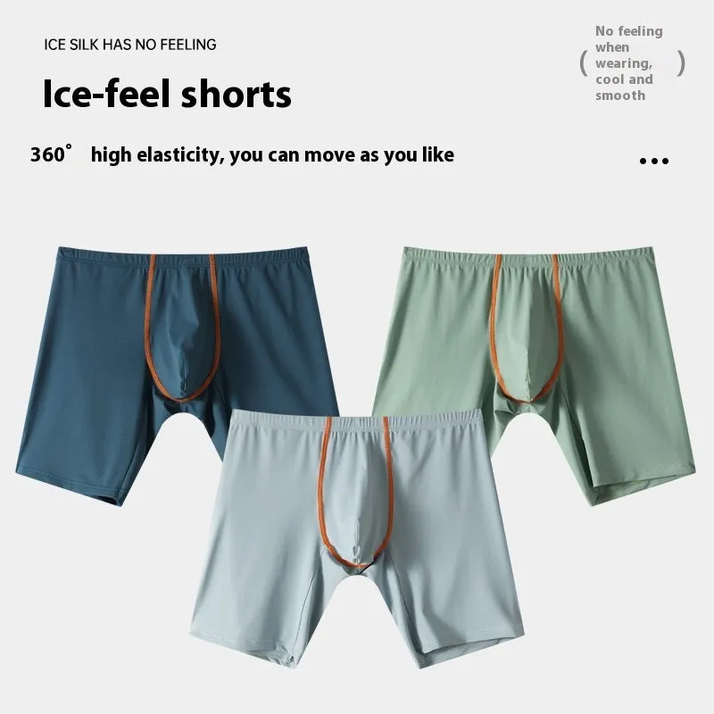 Men's nylon boxer shorts with a U-convex pouch design in multiple colours on a white background.
