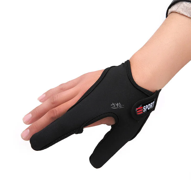 Fishing two finger gloves with microfiber palm and diving cloth back in free size