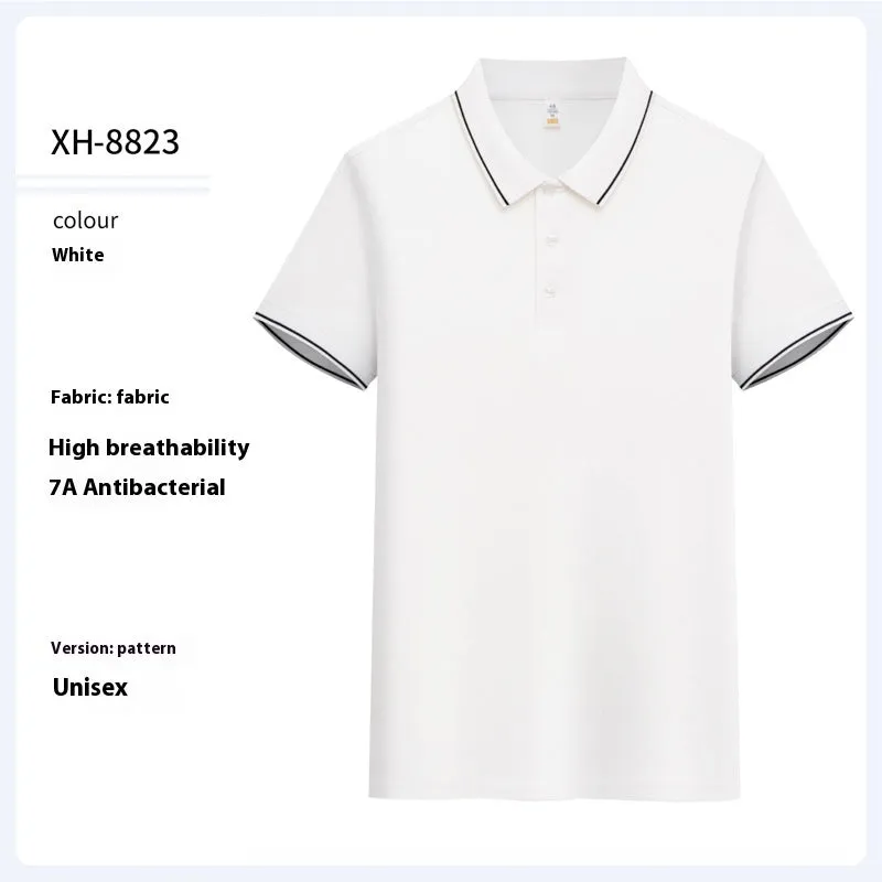 Slim fit antibacterial polo shirt with lapel collar in light purple colour showing short sleeves