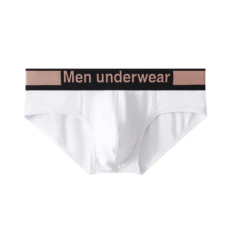 Men's low waist modal briefs in black with a gradient belt detail on the waistband.