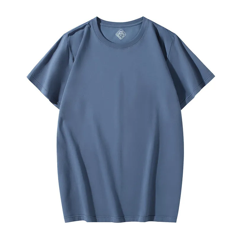 Solona Ice Silk men's loose short sleeve T-shirt in chemical fibre blend fabric with cotton composition