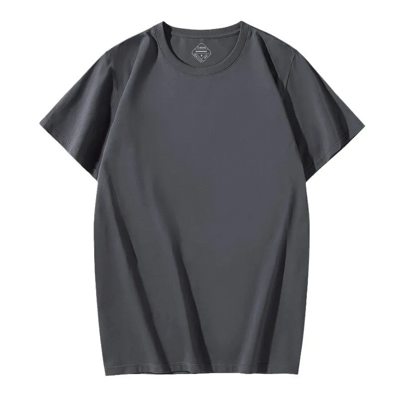 Solona Ice Silk men's loose short sleeve T-shirt in chemical fibre blend fabric with cotton composition