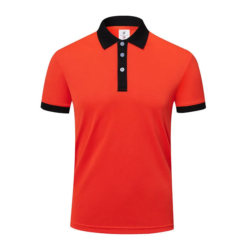 Men's and women's lapel collar T-shirt in viscose blend fabric for business casual wear