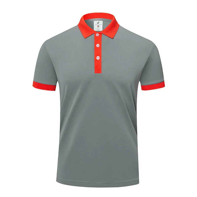 Men's and women's lapel collar T-shirt in viscose blend fabric for business casual wear