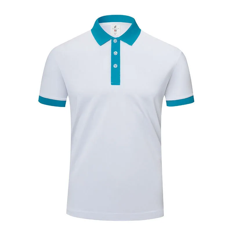 Men's and women's lapel collar T-shirt in viscose blend fabric for business casual wear