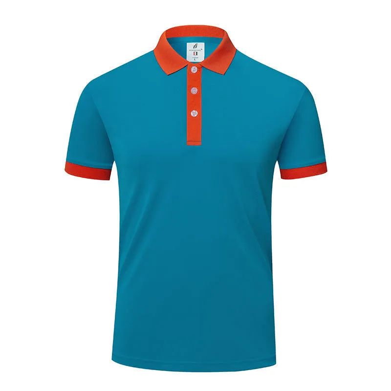 Men's and women's lapel collar T-shirt in viscose blend fabric for business casual wear
