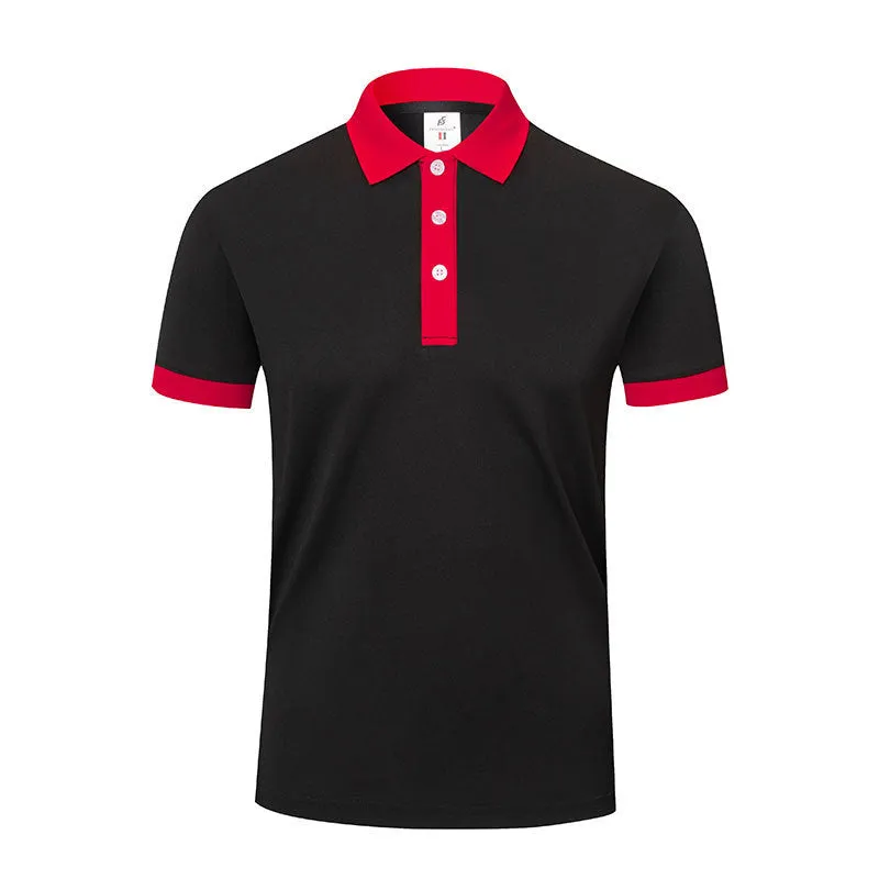 Men's and women's lapel collar T-shirt in viscose blend fabric for business casual wear