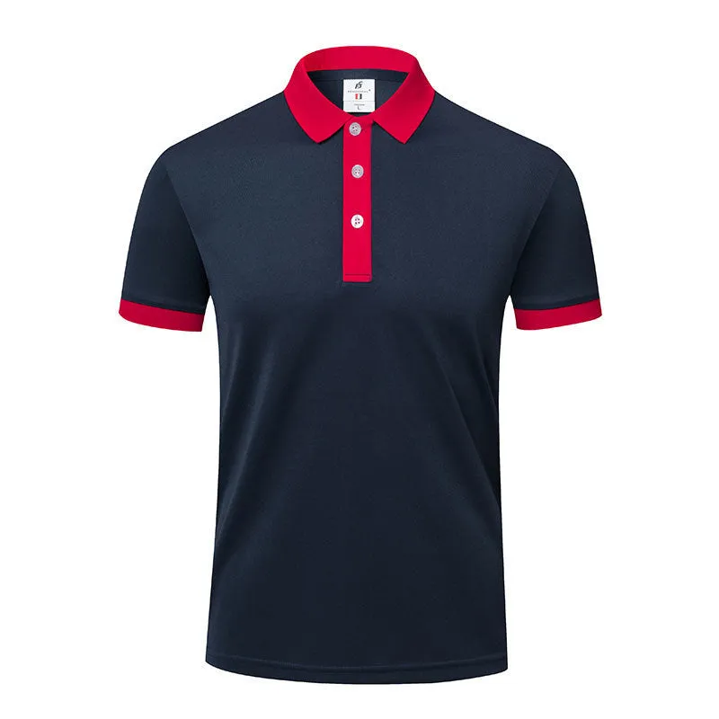 Men's and women's lapel collar T-shirt in viscose blend fabric for business casual wear