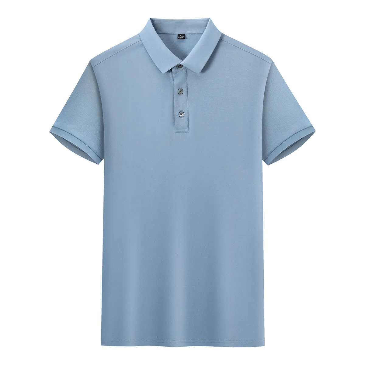 Short-sleeved V-neck lapel t-shirt in mulberry silk cotton blend for business wear, shown in multiple colours.