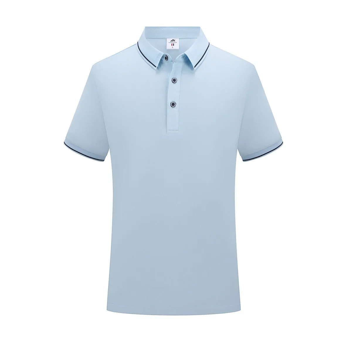 Short-sleeved polo work shirt for beauticians in cool silk cotton fabric with asymmetrical design