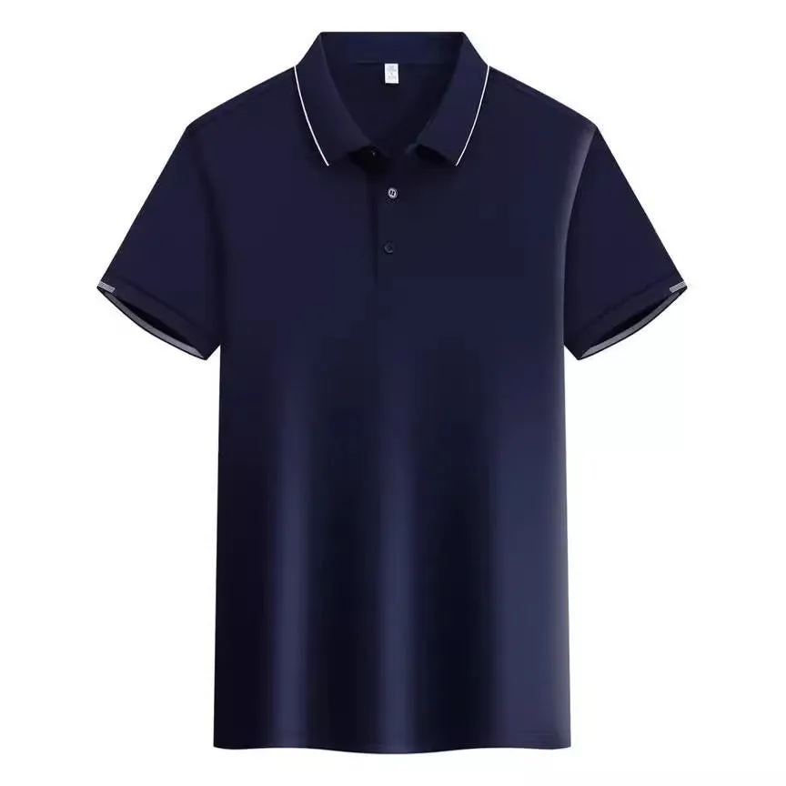 Men's loose fit cotton blend polo shirt with a two-tone collar detail in a selection of colours.