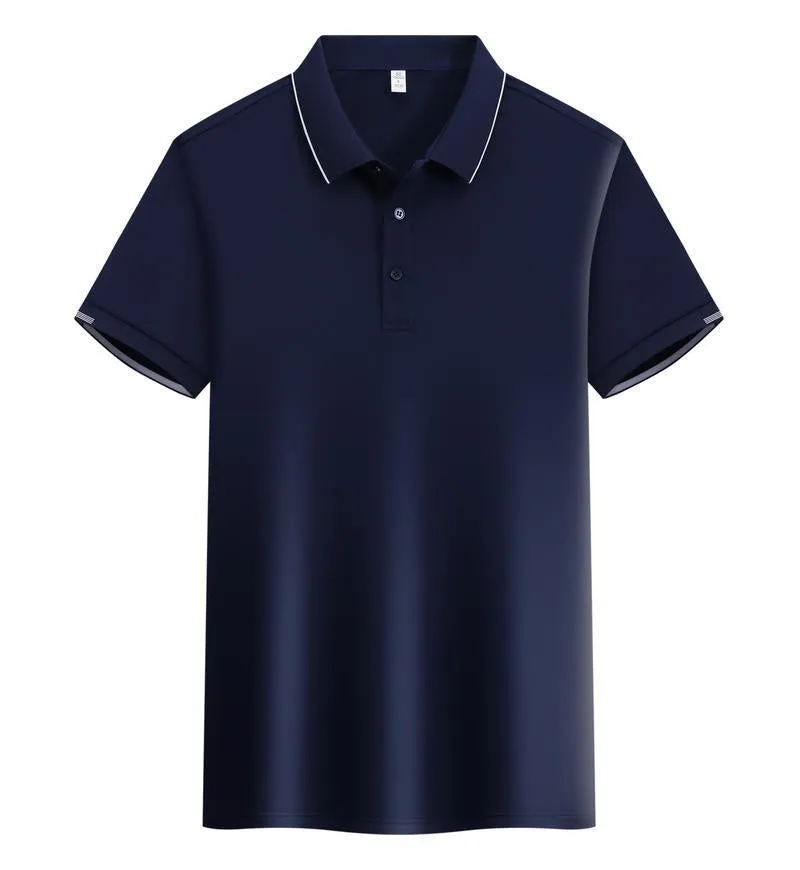 Men's loose fit cotton blend polo shirt with a two-tone collar detail in a selection of colours.