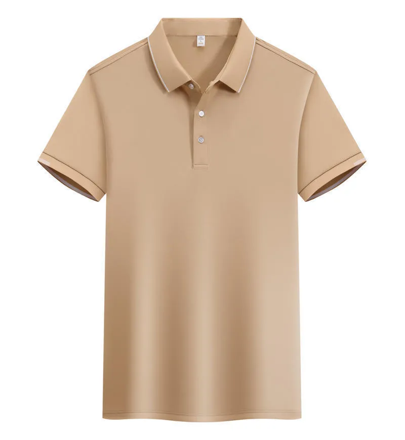 Men's loose fit cotton blend polo shirt with a two-tone collar detail in a selection of colours.