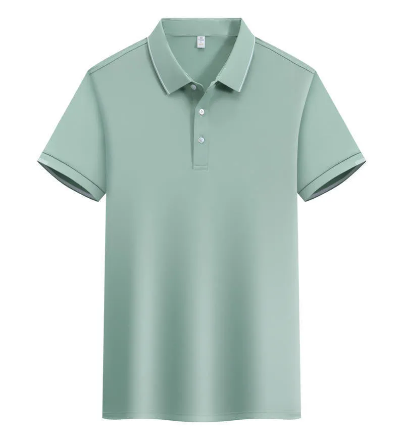 Men's loose fit cotton blend polo shirt with a two-tone collar detail in a selection of colours.